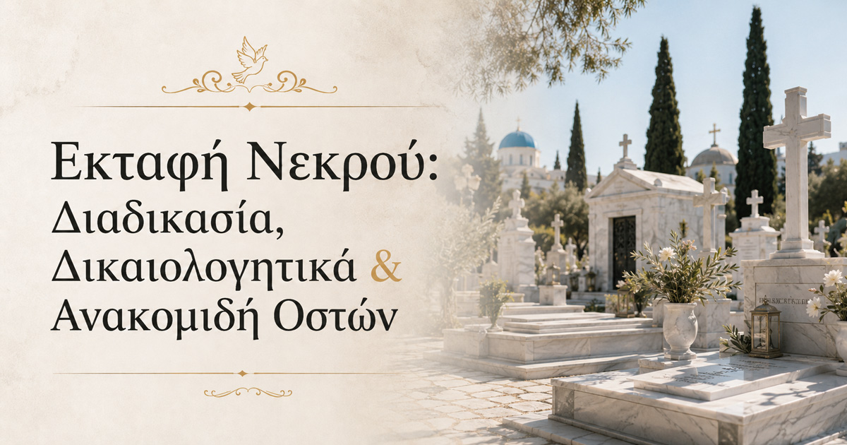 Εκταφή Νεκρού: Διαδικασία, Δικαιολογητικά & Ανακομιδή Οστών